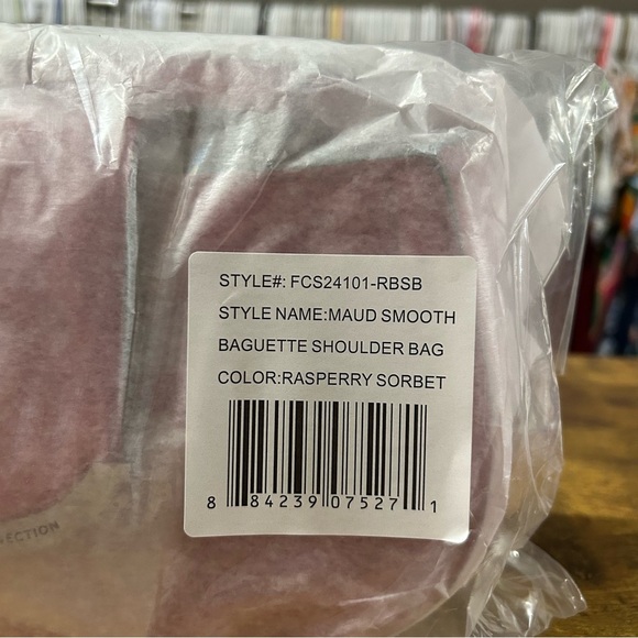 French Connection Maud Smooth Baguette Shoulder Bag & Crossbody Raspberry Sorbet - Picture 9 of 10